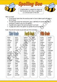 Spelling Bee Esl Worksheet By Mulle