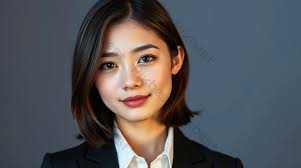 Gambar Potret Pengusaha Asia Yang Percaya Diri Dengan Latar Belakang  Abu-abu