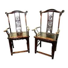 Image Of Antique Chinese High Back Arm Chairs A Pair Chair Asian Chairs Club Chairs