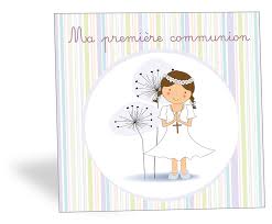 Faire Part De Communion Fille A Rayures Communion Modeles De Menu Premiere Communion