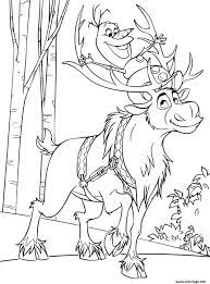 coloriage olaf le bonhomme de neige et sven renne des vrais amis dessin la reine neiges 2 a imprimer coloriages russell westbrook