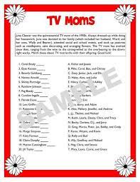 How i met your mother is based on craig thomas and carter bays' friendship that lived in new york. Tv Moms Printable Matching Game Baby Showers Mother S Day Retro Tv Tv Trivia Includes Answer Ke Tv Moms Games For Moms Mom Printable