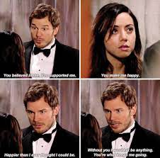 Then When Andy Told April That She Was The Best Thing To Ever Happen To Him Even After All His Success Parks And Recreation Parks And Rec Memes Parks N Rec