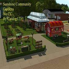 Sunshine Community Gardens By Catdog123 The Exchange Community The Sims 3 Community Gardening Sims 3 Sims Building