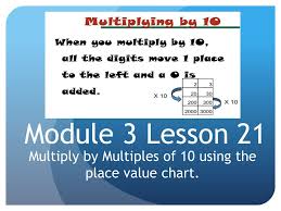 Multiply By Multiples Of 10 Using The Place Value Chart