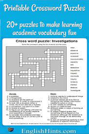 New available free crossword puzzles and answers printable we hope you find what you are looking for here. 20 Printable Crossword Puzzles Make Learning Vocabulary Fun