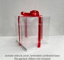 acetate square cake box