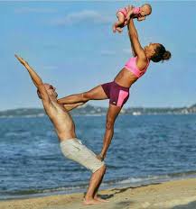 Risky But Cute Family Photo Personal Training Marketing Partner Yoga Post Partum Workout