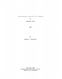 ARKANSASGAZETTEINDEX An Arkansas Index Shannon ... - Library