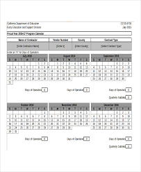 Free 8 Sample Fiscal Calendar Templates In Excel Pdf