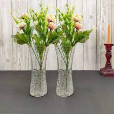 Dinner table, vase with flowers. Faacraft Crack Plain Home Decorative Flower Vases For Home Decor Side Corners Living Room Dining Room Center Table Bedroom Centerpiece Transperent Set Of 2 Glass Vase Price In India Buy Faacraft