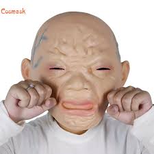 Cosmask Halloween Hot Sale Cry Baby Mask Latex Crying Child Full Head Masks Fancy Dress Costume Party Halloween Theme Parties Boys Costume Accessories Aliexpress