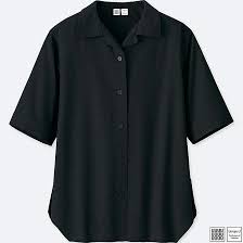 Women Uniqlo U 100 Cotton Open Collar Short Sleeve Shirt Uniqlo Uniqlo Dresses Shirt Blouses