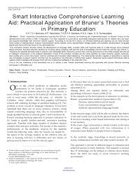 Pdf Smart Interactive Comprehensive Learning Aid Practical Application Of Bruner S Theories In Primary Education