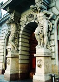 Atlantes Budapest Hungary Estatuas Del Cementerio Arquitectura Arte Esculturas
