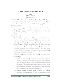 Hal yang pertama kali yang diajarkan kepada mahasiswa sebelum mereka memulai untuk belajar menulis karya tulis ilmiah yaitu mengenal karya tulis ilmiah itu sendiri. Doc Analisis Kritis Jurnal Internasional Yakobus Bustami Academia Edu