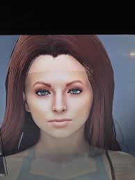 This is a glitch I have in the game by now. The face scan is cutted over  the eyebrows. It looks wiered and stupid. I use face scans where normally  all is