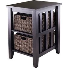 Winsome Wood Morris Accent Table With 2 Storage Baskets Espresso Finish Walmart Com Side Table Wood Wood End Tables Winsome Wood