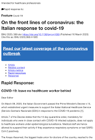 It was first identified in december 2019 in wuhan,. Pdf Covid 19 Leave No Healthcare Worker Behind