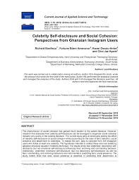 The answer for level 4, tv & movies 4 words, 4 letters 2 letters 3 letters then 5 letters. Pdf Celebrity Self Disclosure And Social Cohesion Perspectives From Ghanaian Instagram Users
