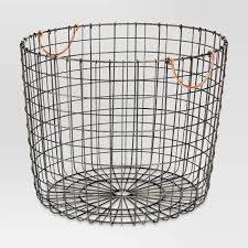 Extra Large Round Wire Decorative Storage Bin With Handles Copper Threshold Decorative Storage Bins Decorative Storage Baskets Decorative Storage