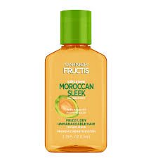 This is incredible for frizzy hair since it can help you tame frizzy areas while also creating a defined look. Sleek Shine Moroccan Sleek Oil Treatment Garnier Fructis
