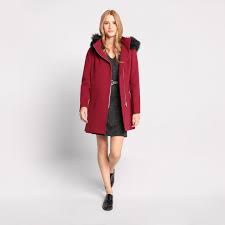 Parcourez la rubrique manteaux pour femme. Manteau Cintre A Capuche Bordeaux Femme Cache Cache