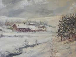 Iata care a fost viziunea pictorilor romani. Tablou Pictura Manuala Peisaj De Iarna 62 50 Antic S