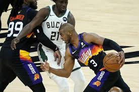 1 day ago · the nba finals continue wednesday for the phoenix suns, so let's take a look at mikal bridges' prop bets and lines. Paul Carries Suns Past Giannis Bucks In Nba Finals Opener