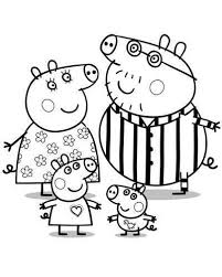 Stampa le immagini in pdf a4 in bianco e nero peppa pig da colorare: Peppa Pig Da Colorare Foto Pourfemme Kleurplaten Kind Knutselen Familie Tekenen