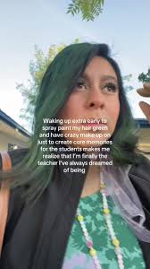 School Teacher with Green Hair