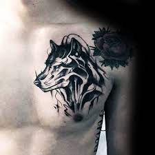 60 Wolf Chest Tattoo Designs For Men Manly Ink Ideas Chest Tattoo Wolf Chest Tattoo Chest Tattoo Men