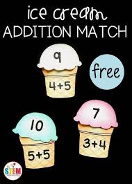 Ice Cream Addition Match The Stem Laboratory Math Addition Games Kindergarten Math Math Centers Kindergarten