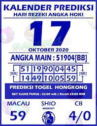 Kalender Prediksi Togel Hongkong 17 Oktober 2020 Bacan4d Kalender Buku Hoki