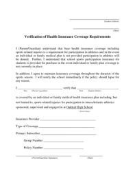 Fillable Online Ohs Oneclay Verification Of Health Insurance Coverage Requirements Ohs Oneclay Fax Email Print Pdffiller
