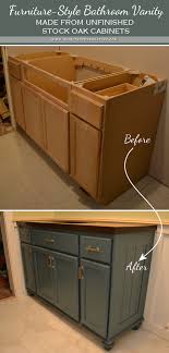 Virtual tour 360° 74 item (s) Teal Furniture Style Vanity Made From Stock Cabinets Finished Addicted 2 Decorating