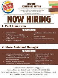 Joint us have it your way with burger king bagi para mahasiswa/mahasiswi yang telah lulus dan memenuhi persyaratan, dinamis, serta memiliki loyalitas mari berbagung bersama kami pt sari burger king. Info Lowongan Kerja Ter Update Publicacoes Facebook