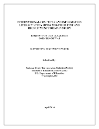 INTERNATIONAL COMPUTER AND INFORMATION LITERACY STUDY (ICILS 2018) FIELD  TEST AND RECRUITMENT FOR MAIN STUDY