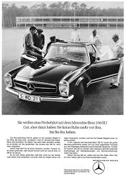 The mercedes benz ad uses relevant items, depiction, and benefits to convince customers to look for authorized garages. Mercedes Benz Sl Advertising History Emercedesbenz