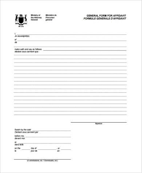 Blank affidavit form is a term used for general affidavit that you can use to create any type of affidavit including birth affidavit, affidavit of name change, affidavit of death, affidavit of residence. Free 10 Sample General Affidavit Forms In Pdf Ms Word Excel