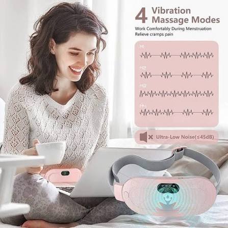 Period Pain Relief, Cramp Belt -Massager machine full body, Heating Pad,Heating Pad electric-period pain,Heated for Menstrual Cramp Relief with 3 Heat Levels & 4 Modes, Electric Belt Massage for Women and Girls -