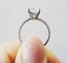 Classic French Pave Top Profile Ring French Pave Engagement Rings White Engagement Ring Classic Engagement Rings