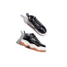 Jady Rose Black Patent Leather Women Sneakers Platform Shoes