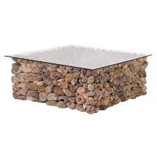 This striking kipling reclaimed teak root round coffee table from indonesian seashores comes this stunning, glass top, driftwood coffee table. Square Driftwood Coffee Table With Glass Top Home Lifestyle From The Luxe Company Uk