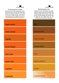 Essex Tan Chart A Colour Chart With Stereotypical And Ligh