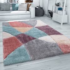 Dieser teppich ist understatement pur! Hochflor Teppich Wohnzimmer Shaggy 3d Muster Modern Pastell Grau Rot Beige Kaufen Bei Diva Teppich Center
