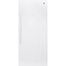 Ge Garage Ready 21 3 Cu Ft Frost Free Upright Freezer In White Energy Star Fuf21dlrww The Home Depo Upright Freezer Interior Lighting Tall Cabinet Storage