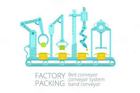 Conveyor Factory Packing Graphic Artist Designer Illustrations Kids Factory