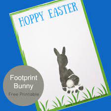 Easter cards and gifts faqs. Footprint Easter Bunny Card Messy Little Monster