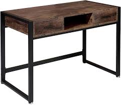 Check spelling or type a new query. Botone Desk With Two Drawers And Shelf In Industrial Design Computer Table With Metal Frame Work Table For Office Study Room Rustic Vintage Adjustable Feet 110 X 50 X 75 Cm Amazon De